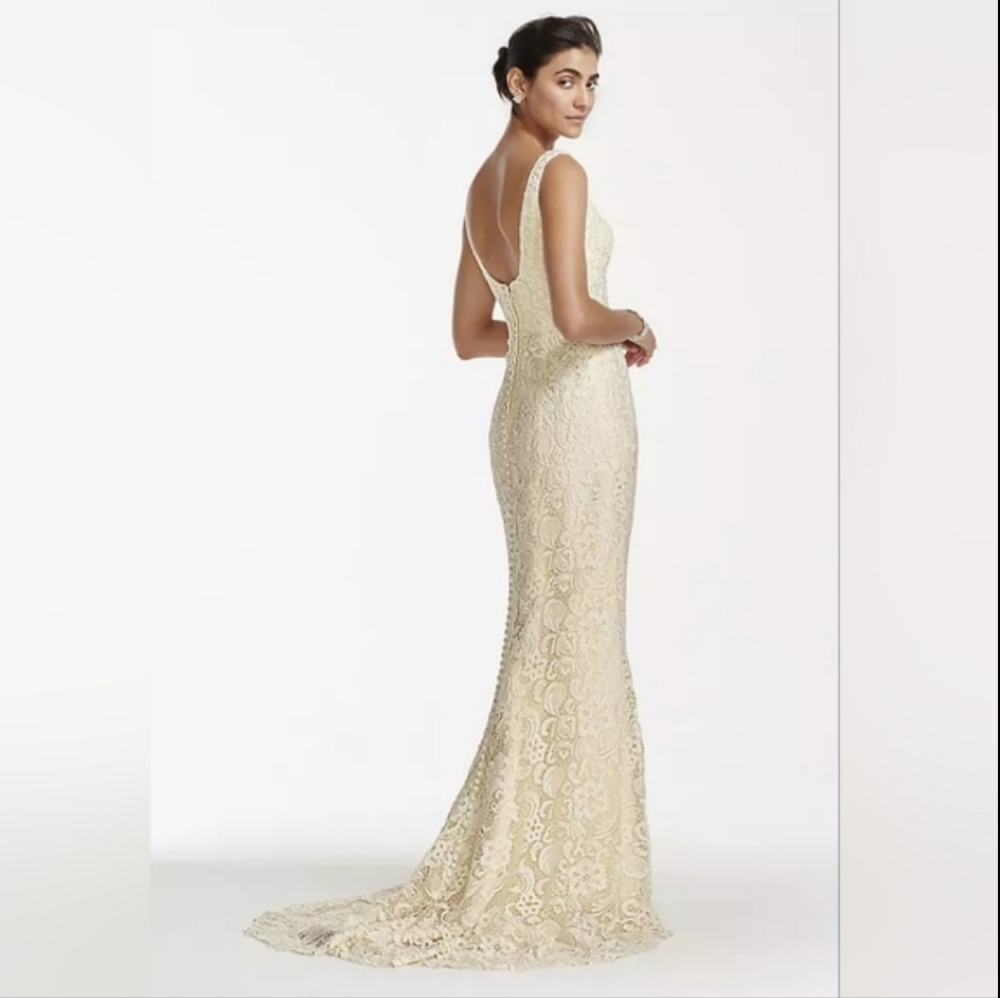 Oleg Cassini- Lace Tank Scoop Wedding Dress